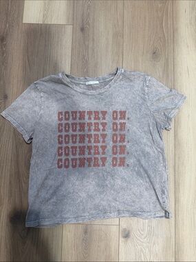 Full Tilt Washed Gray Tie-Dye Crewneck Tee